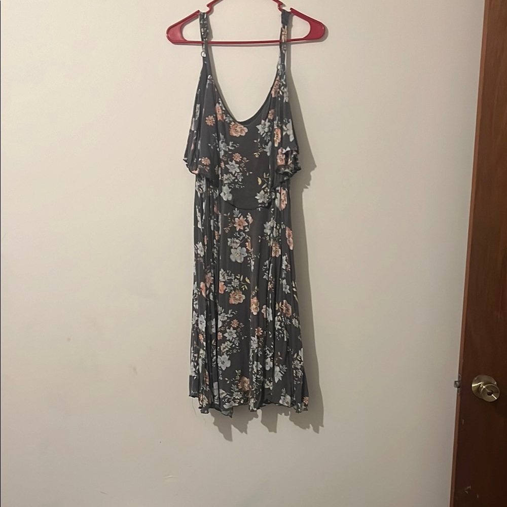 Torrid Blue and Black Sundress with Flutter Sleeves